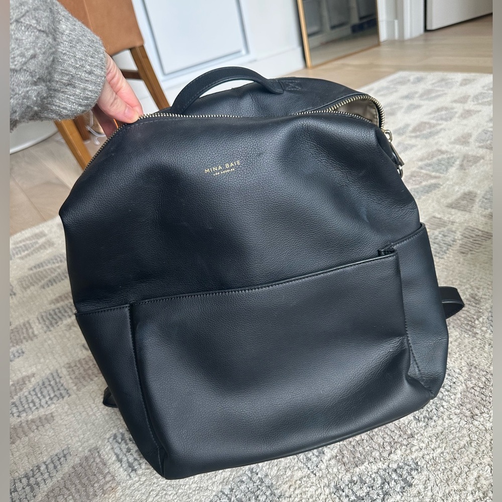 Mina Baie leather backpack or Diaper bag